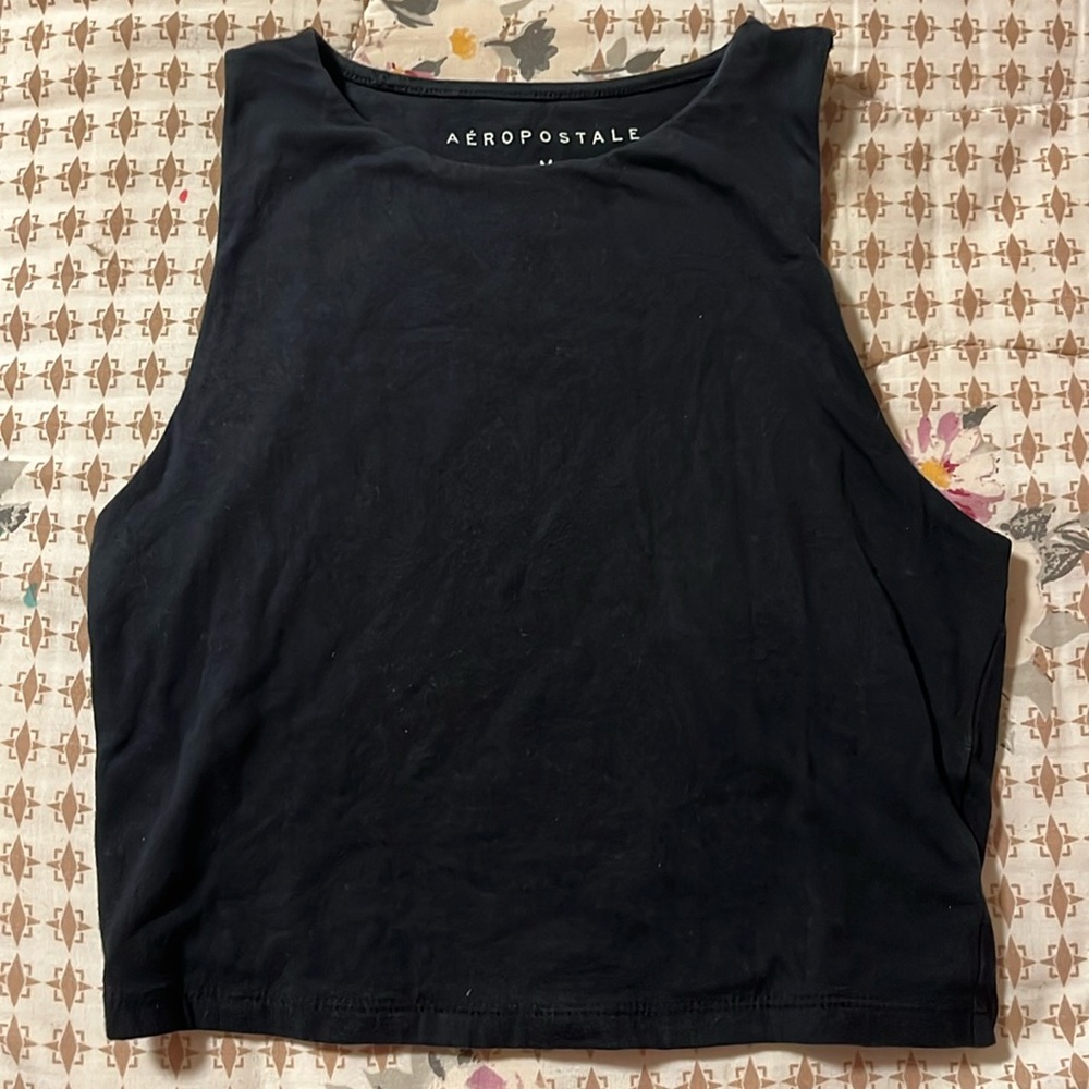 Aeropostale fitted black crop tank